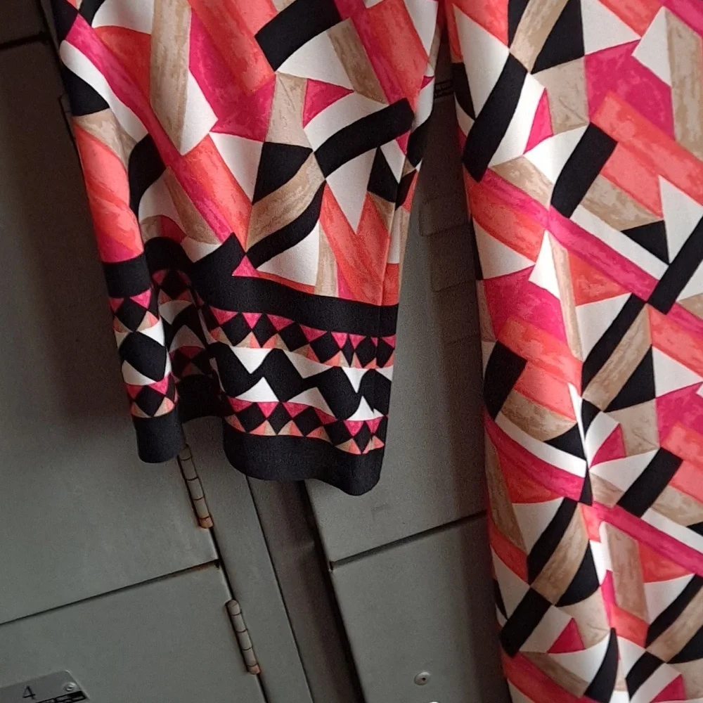 Ladies geometric print polyester dress size 14 - Picture 8 of 9